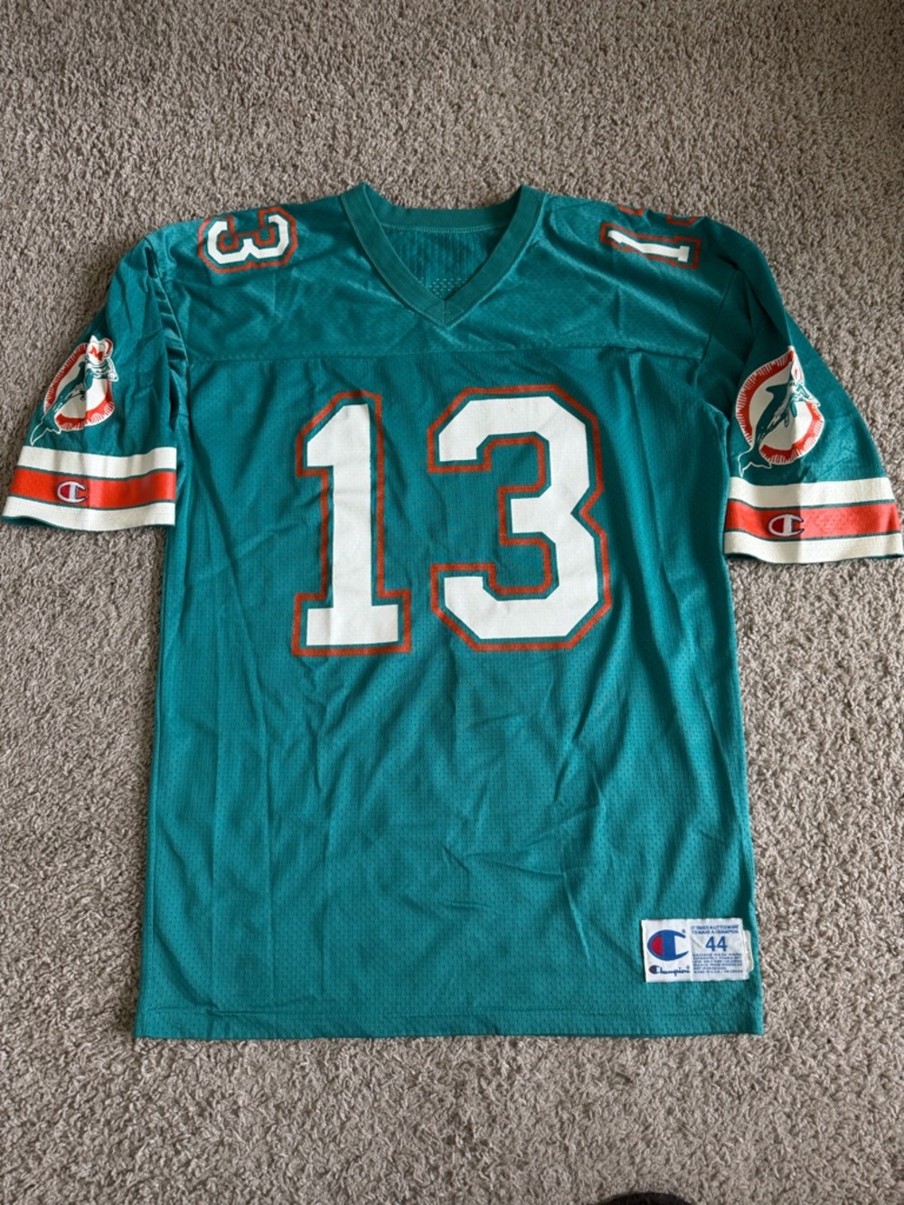 Champions Vtg Marino #13 Miami Dolphins NFL Champion Aqua Jersey